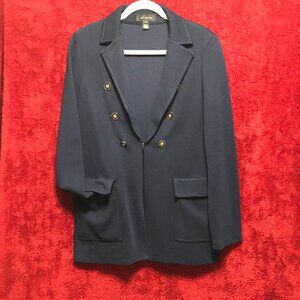 St. John Navy Blazer with Gold Tone Buttons Sz 10